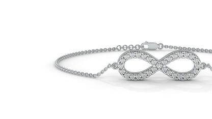 0.38 CTW Round Diamond Infinity Bracelet in 14K White Gold