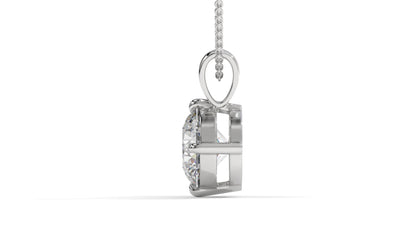 3.00 CTW Round Diamond Four-Prong Solitaire Pendant in 14K White Gold – Secure Claw-Prong Setting
