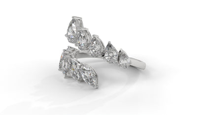 2.46 CTW Pear and Marquise Diamond Ring in 14K White Gold