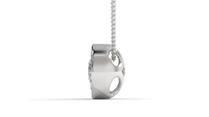 1.00 CTW Round Diamond Bezel-Set Solitaire Pendant in 14K White Gold