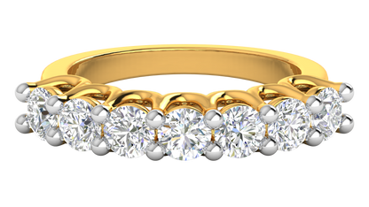 2.10 Ctw Dazzling Seven-Stone Wedding Band With U-Shape Prong Setting In 14K Yellow Gold