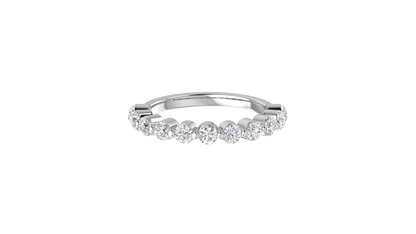 0.60 Ctw Bezel-Set Wedding Band Set In 14K White Gold