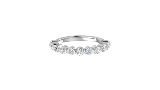 0.60 Ctw Bezel-Set Wedding Band Set In 14K White Gold