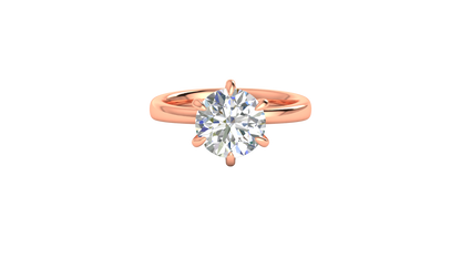 3.00 Ctw Classic Solitaire Engagement Ring Set In 14K Rose Gold