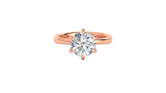 3.00 Ctw Classic Solitaire Engagement Ring Set In 14K Rose Gold