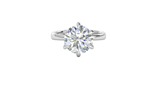 5.00 Ctw Classic Solitaire Engagement Ring Set In 14K White Gold