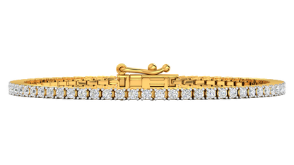 2.26 Ctw Round Brilliant Diamond Tennis Bracelet In 14K Yellow Gold