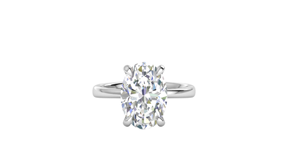 5.00 Ctw Oval Cut Solitaire Engagement Ring Set In 14K White Gold