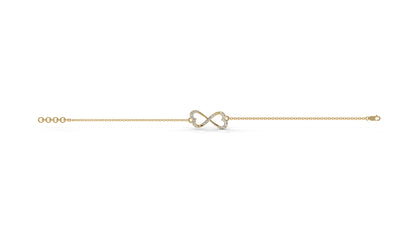 0.17 CTW Diamond Infinity Heart Bracelet in 14K Yellow Gold – Eternal Love Design