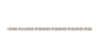 13.75 CTW Diamond Statement Bracelet in 14K Yellow Gold - Modern Luxury Design