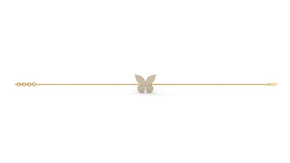 0.43 CTW Diamond Butterfly Bracelet in 14K Yellow Gold – Pavé Butterfly Design