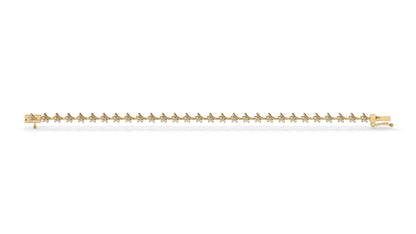 0.72 CTW Round Diamond Bracelet in 14K Yellow Gold – Floral Cluster Design