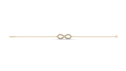 0.38 CTW Round Diamond Infinity Bracelet in 14K Yellow Gold