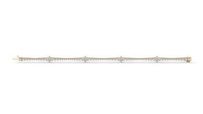 4.95 CTW Diamond Tennis Bracelet in 14K Yellow Gold – Classic Round Cut Design