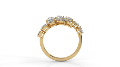2.46 CTW Pear and Marquise Diamond Ring in 14K Yellow Gold