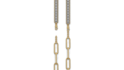 6.44 CTW Straight Baguette Diamond Bracelet in 14K Yellow Gold – Modern Link Design
