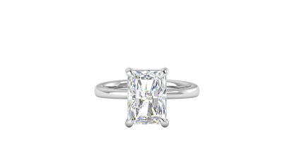4.00 Ctw Radiant Cut Solitaire Engagement Ring Set In 14K White Gold