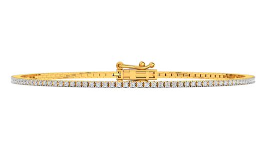 1.08 Ctw Round Brilliant Diamond Tennis Bracelet In 14K Yellow Gold