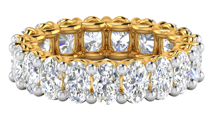 5.70 Ctw Oval Cut Diamond Eternity Band Set In 14K Yellow Gold