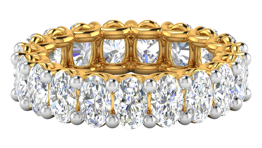 5.70 Ctw Oval Cut Diamond Eternity Band Set In 14K Yellow Gold