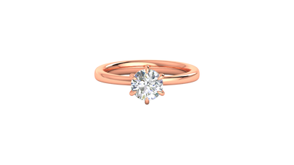 1.00 Ctw Classic Solitaire Engagement Ring Set In 14K Rose Gold