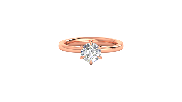 1.00 Ctw Classic Solitaire Engagement Ring Set In 14K Rose Gold