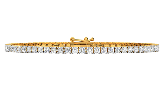 4.80 Ctw Round Brilliant Diamond Tennis Bracelet In 14K Yellow Gold