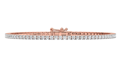 3.12 Ctw Round Brilliant Diamond Tennis Bracelet In 14K Rose Gold