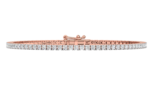 3.12 Ctw Round Brilliant Diamond Tennis Bracelet In 14K Rose Gold