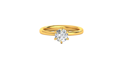1.00 Ctw Classic Solitaire Engagement Ring Set In 14K Yellow Gold