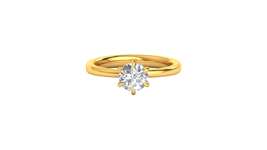 1.00 Ctw Classic Solitaire Engagement Ring Set In 14K Yellow Gold