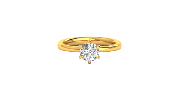 1.00 Ctw Classic Solitaire Engagement Ring Set In 14K Yellow Gold