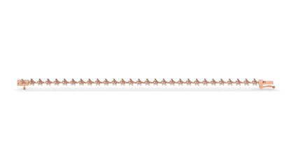0.72 CTW Round Diamond Bracelet in 14K Rose Gold – Floral Cluster Design