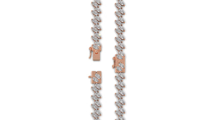 12.50 CTW Marquise Diamond Bracelet in 14K Rose Gold – Double Row Design