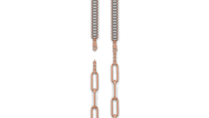 6.44 CTW Straight Baguette Diamond Bracelet in 14K Rose Gold – Modern Link Design