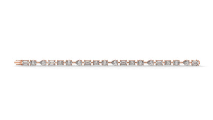 13.75 CTW Diamond Statement Bracelet in 14K Rose Gold - Modern Luxury Design