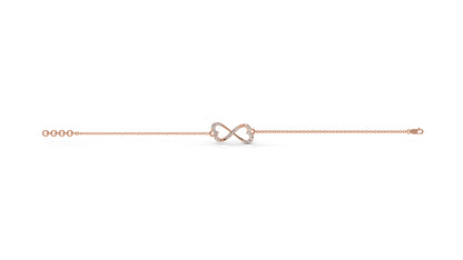 0.17 CTW Diamond Infinity Heart Bracelet in 14K Rose Gold – Eternal Love Design