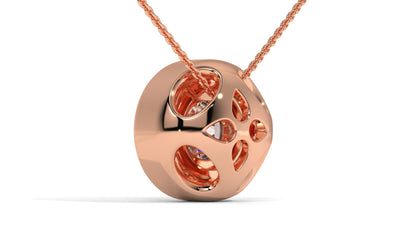 2.00 CTW Round Diamond Bezel-Set Solitaire Pendant in 14K Rose Gold
