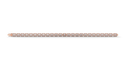 7.00 CTW Diamond Halo Bracelet in 14K Rose Gold - Luxury Statement Design