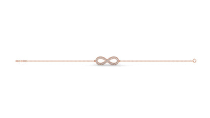 0.38 CTW Round Diamond Infinity Bracelet in 14K Rose Gold