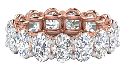 7.50 Ctw Oval Cut Diamond Eternity Band Set In 14K Rose Gold