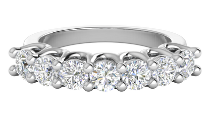 2.10 Ctw Dazzling Seven-Stone Wedding Band With U-Shape Prong Setting In 14K White Gold