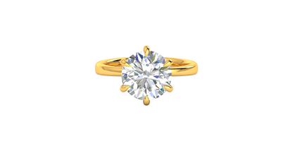 4.00 Ctw Classic Solitaire Engagement Ring Set In 14K Yellow Gold