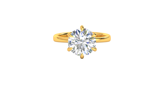 4.00 Ctw Classic Solitaire Engagement Ring Set In 14K Yellow Gold