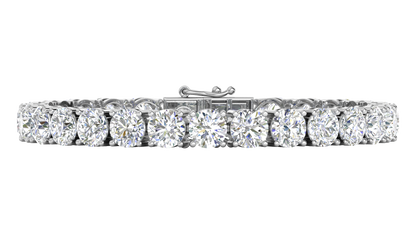 27.00 Ctw Round Brilliant Diamond Tennis Bracelet In 14K White Gold