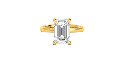 5.00 Ctw Emerald Cut Solitaire Engagement Ring Set In 14K Yellow Gold