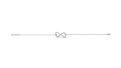 0.17 CTW Diamond Infinity Heart Bracelet in 14K White Gold – Eternal Love Design