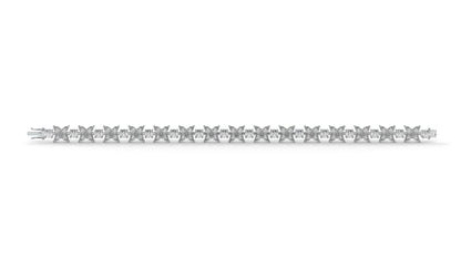 9.74 CTW Diamond Floral Bracelet in 14K White Gold - Elegant Nature-Inspired Design