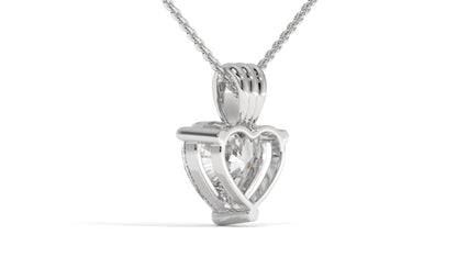 2.00 CTW Heart-Shaped Diamond Solitaire Pendant in 14K White Gold – Secure Claw-Prong Setting