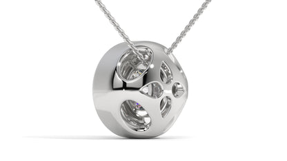 2.00 CTW Round Diamond Bezel-Set Solitaire Pendant in 14K White Gold